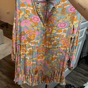 Bloom With Grace Dusty Jade Floral Print Dress